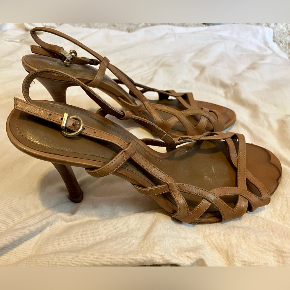 Aldo Tan Leather Strappy Stiletto Heels - Women’s Size 38